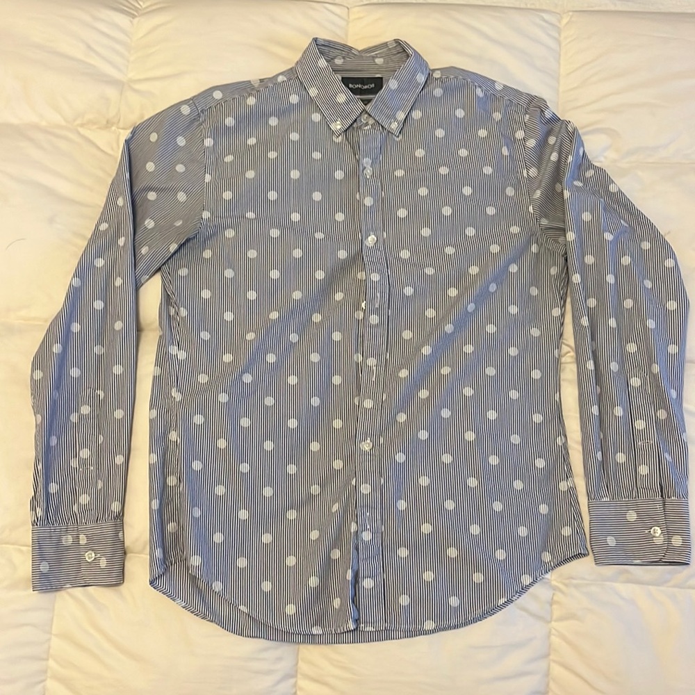 Bonobos Slim fit Oxford. Fun stripes and polka dots! Size M.